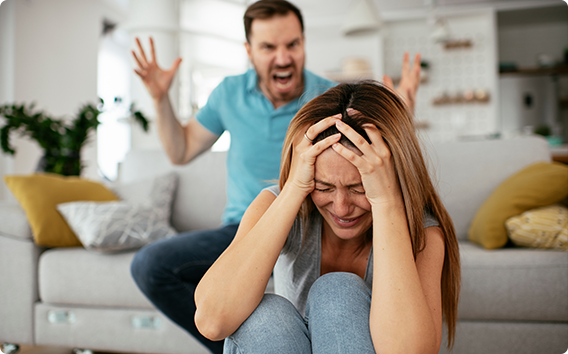 Man yelling at crying woman: Domestic violence laws in Arkansas.